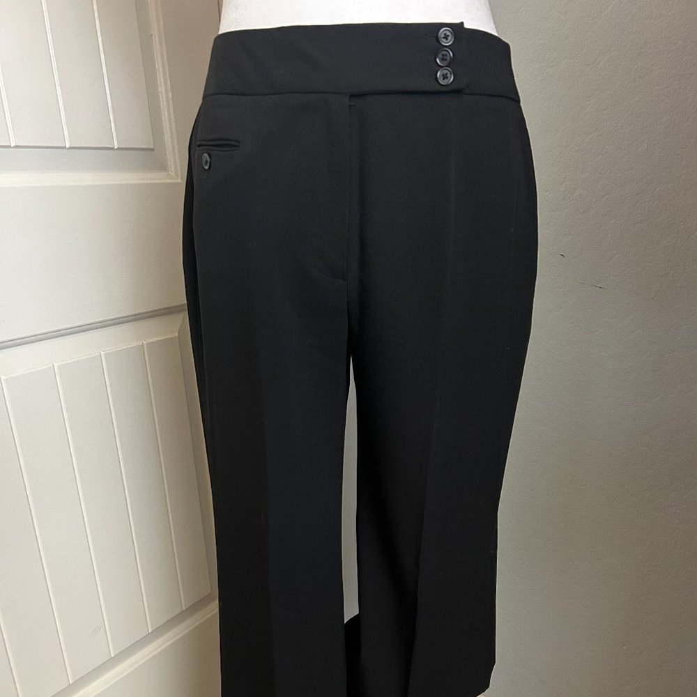 Larry Levine Women's Stretch 3-Button Black Pants Poly/Viscose/Spandex Size 4
